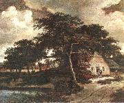 HOBBEMA, Meyndert Landscape with a Hut f china oil painting artist